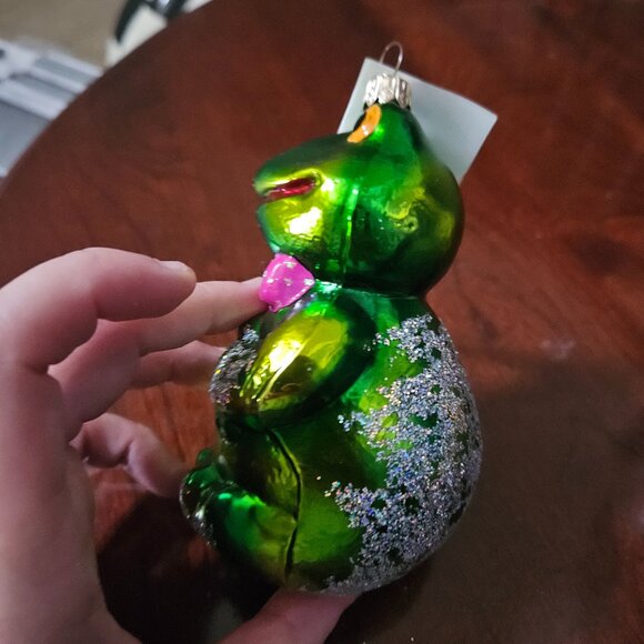 RARE ADORABLE CHRISTOPHER RADKO DRESSED UP FROG BOW TIE CHRISTMAS GLASS ORNAMENT - Picture 4 of 10